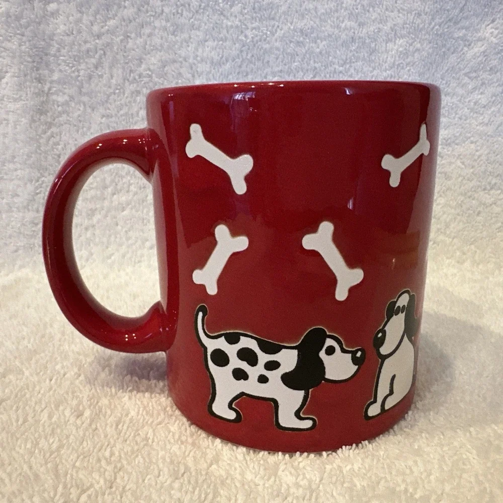 Waechtersbach Germany Ceramic Coffee Mug w/ White & Black Dogs Bone 3.75 X 3.25" - Picture 3 of 8